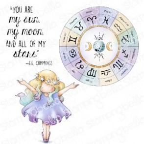 TINY TOWNIE ASTROLOGY CHART rubber stamp